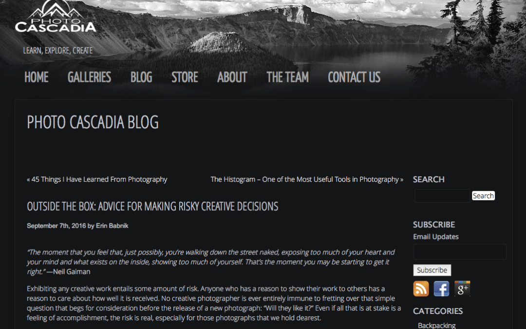 New Article on Taking Creative Risks